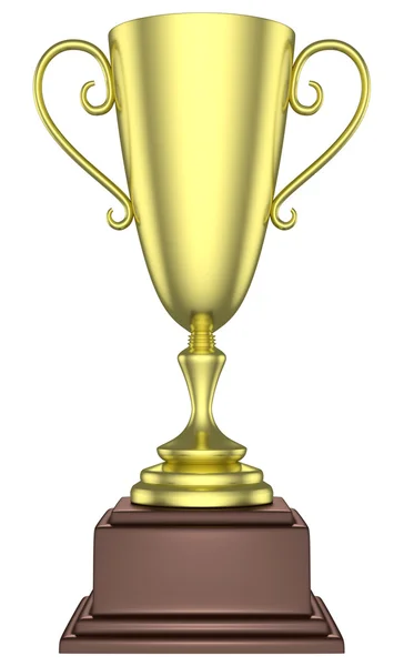 Golden trophy cup isolated closeup — Stock Photo, Image