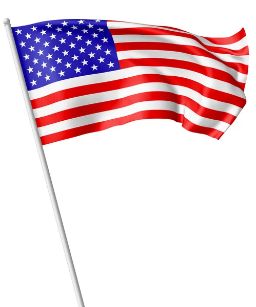 Flaga Stanów Zjednoczonych z masztem — Zdjęcie stockowe