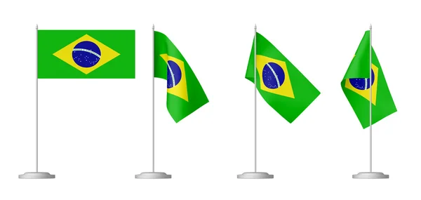 Bandeira de mesa pequena do conjunto do Brasil — Fotografia de Stock