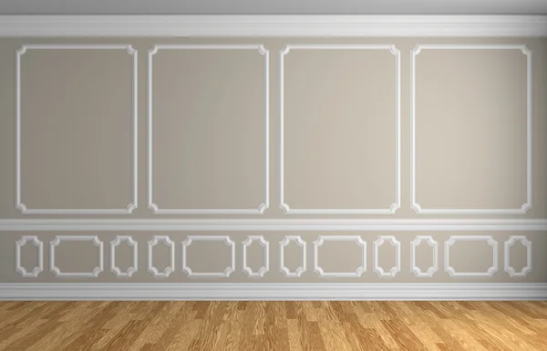 Mur beige dans la salle vide style classique — Photo
