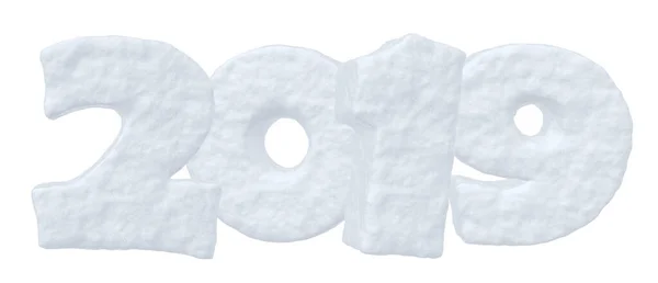 2019 Happy New Year Sign Text Written Numbers Made White — Stock Photo, Image