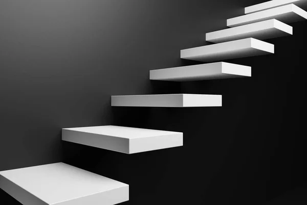 Escaleras Blancas Ascendentes Escalera Ascendente Que Sube Habitación Vacía Negra Fotos De Stock Sin Royalties Gratis