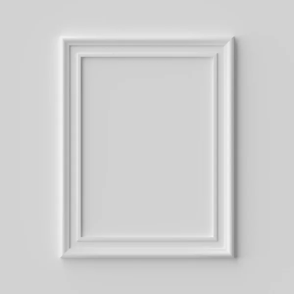 Witte Blanco Verticale Foto Fotolijst Witte Muur Met Schaduwen Witte — Stockfoto