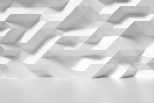 Abstract White Room Wall Futuristic Bumpy Polygonal Geometric Surface Colorless Royalty Free Stock Photos