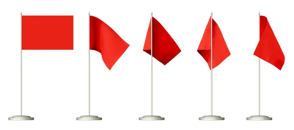 Small red table flag set — Stock Photo, Image