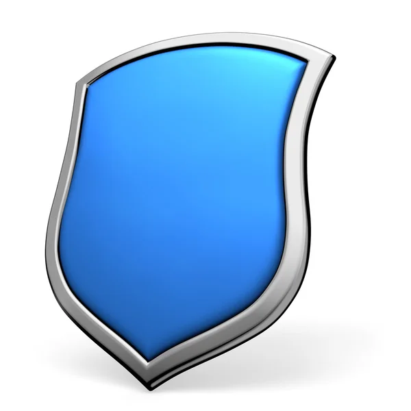 Blue shield on white — Stock Photo, Image