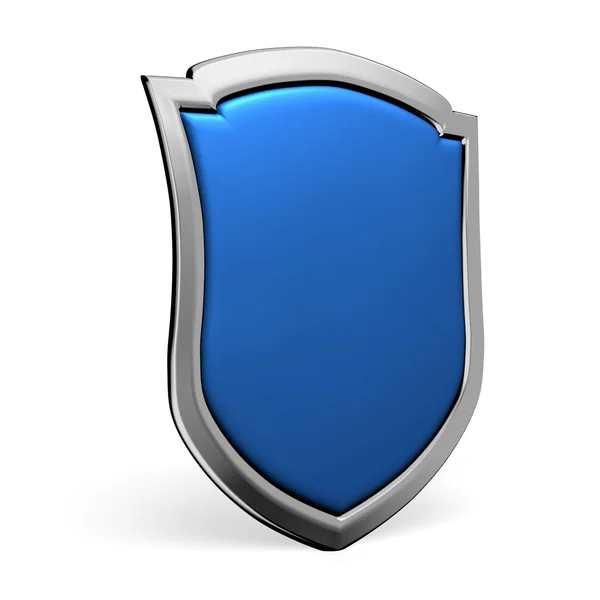 Blue shield on white — Stock Photo, Image