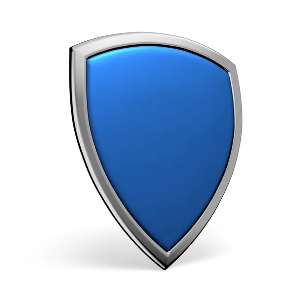 Blue shield on white — Stock Photo, Image