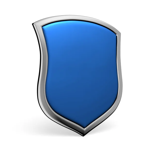 Blue shield on white — Stock Photo, Image