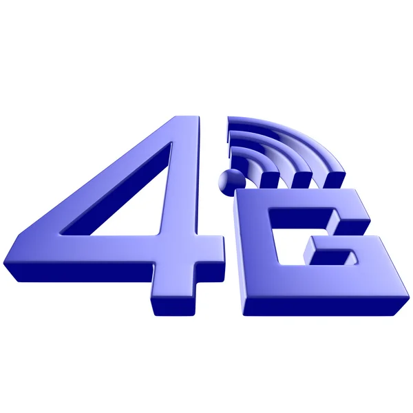 Blau 4g Symbol auf weißem Hintergrund — Stockfoto