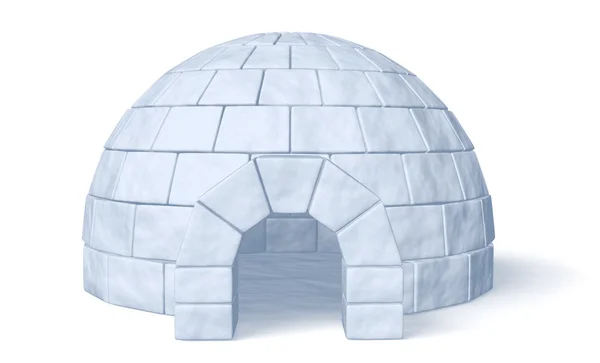 Igloo icehouse på vita framifrån — Stockfoto