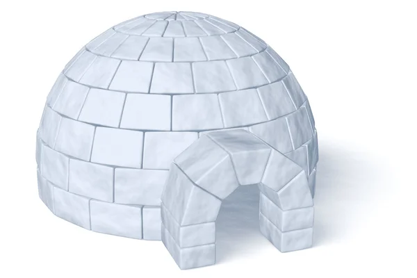 Igloo icehouse on white diagonal view — Stockfoto