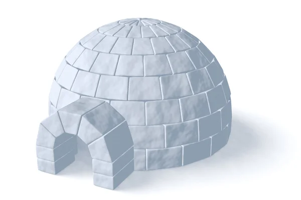 Igloo icehouse på vit — Stockfoto