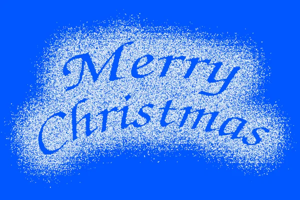 Merry Christmas snow mark on blue — Stock Photo, Image