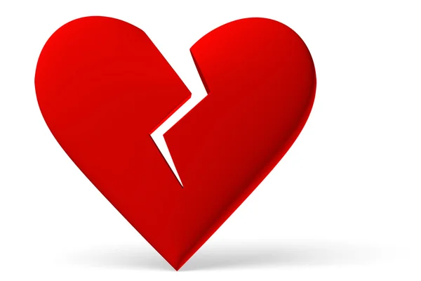 Símbolo vermelho de coração partido — Fotografia de Stock