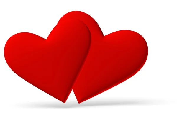 Couple of red hearts symbol — Stock Photo, Image