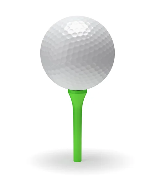 Golfball auf grünem Tee — Stockfoto