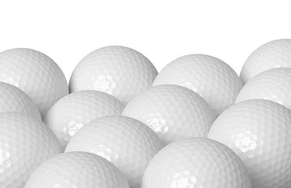 Bolas de golfe isoladas em branco — Fotografia de Stock