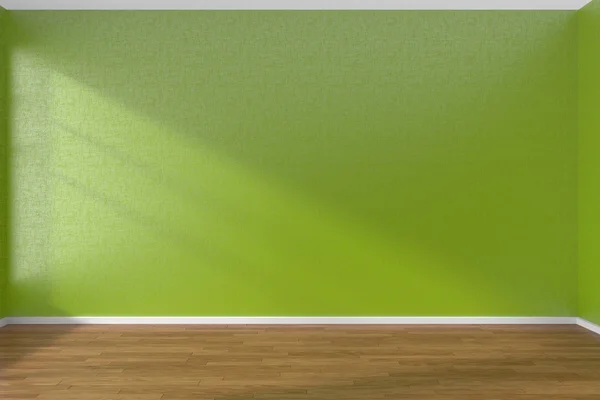 Stanza vuota verde con pavimento in parquet scuro — Foto Stock