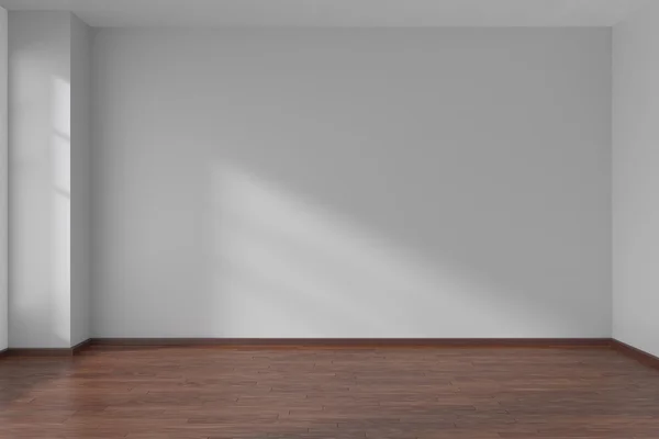 White empty room with dark parquet floor — Stock Photo, Image