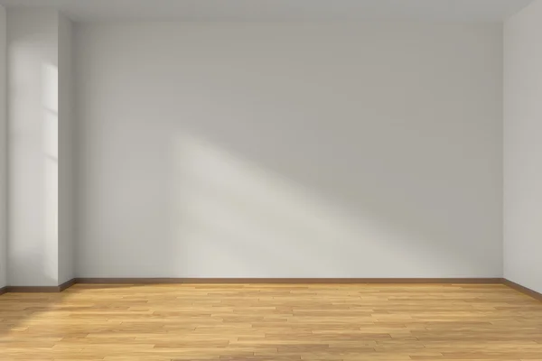 White empty room with parquet floor — Stock Photo, Image