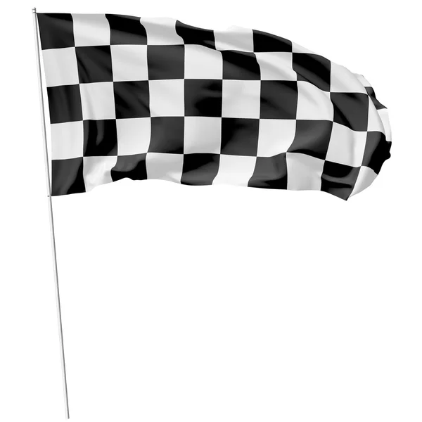 Checkered flag on long flagpole — Foto de Stock