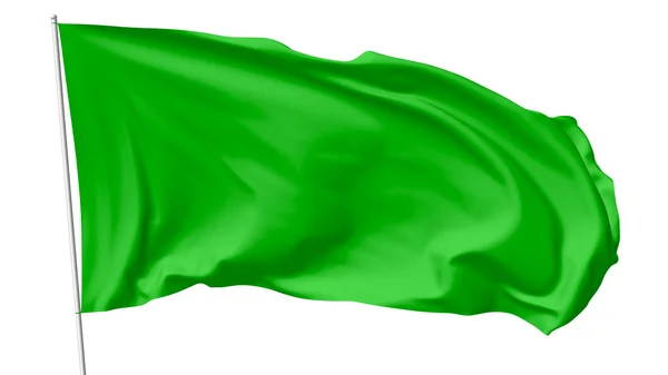 Green flag on flagpole — Stock Photo, Image