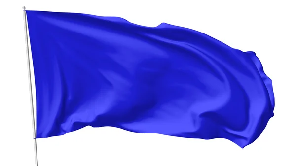 Γαλάζια σημαία στο κοντάρι σημαίας — Φωτογραφία Αρχείου