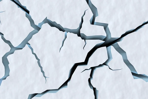 Трещины в поверхности снегом трещин ледника вид сверху — стоковое фото