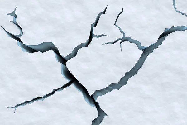 Fissures dans la surface de la neige du haut de la page vue glacier fissuré — Photo