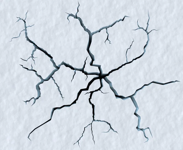 Cracks in snow surface of cracked glacier — Stock Photo, Image