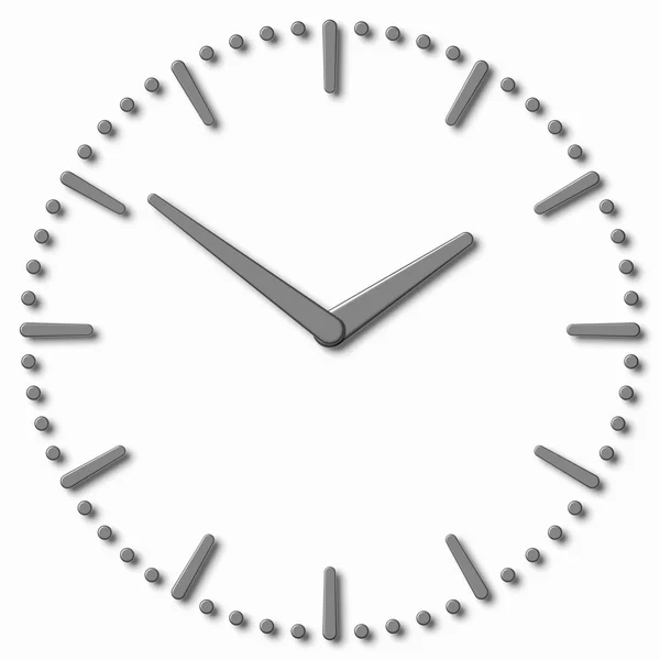 Cara de reloj simple con manos metálicas y marcas —  Fotos de Stock