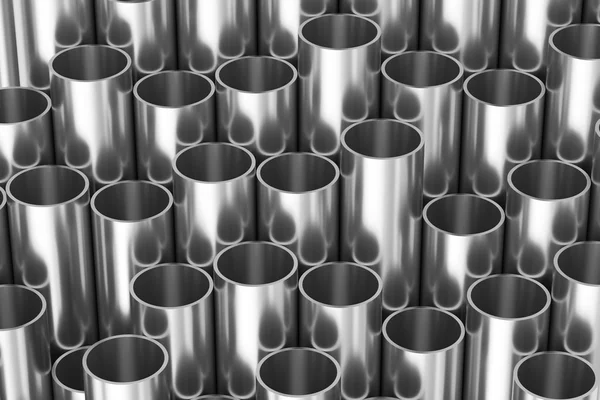 Shiny steel pipes background — Stock Photo, Image