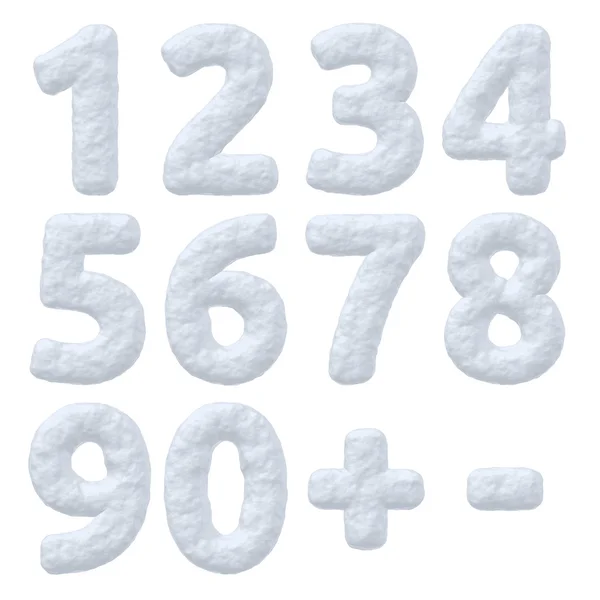 Snow numbers set — стоковое фото