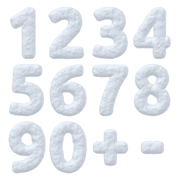Schnee-Zahlen-Reihe Stockbild
