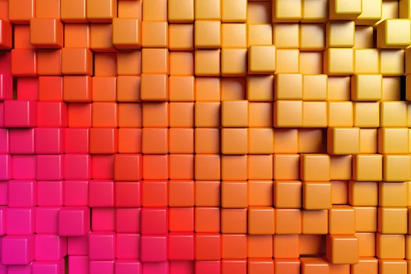 Abstract orange cubes 3d background — Stock Photo, Image