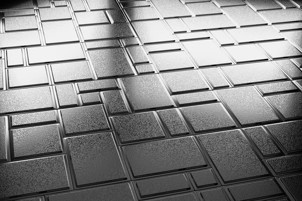 Decorative steel flooring with rectangular plates — Stock Photo, Image