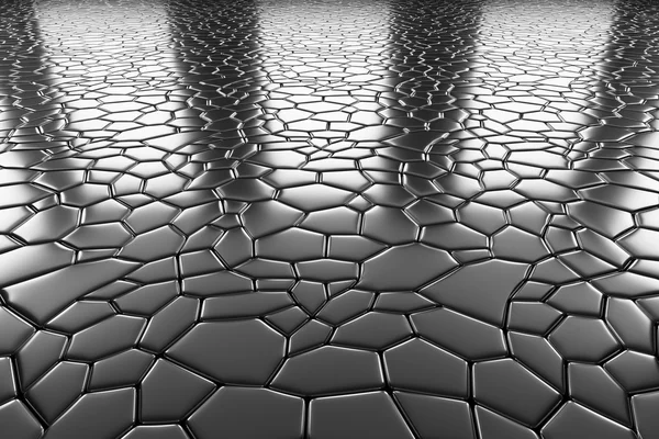 Dekorativa stål trottoaren golv perspektivvy — Stockfoto