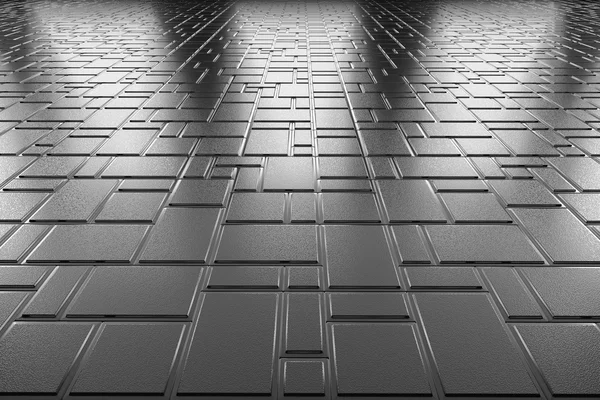 Decorative steel flooring, perspective view — Stock Photo, Image