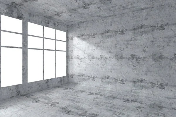 Άδειο δωμάτιο συγκεκριμένη γωνία με εσωτερικό των windows — Φωτογραφία Αρχείου