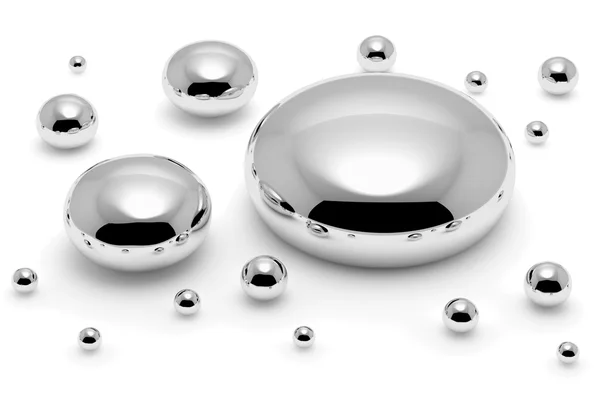 Gotas de mercúrio (Hg) — Fotografia de Stock