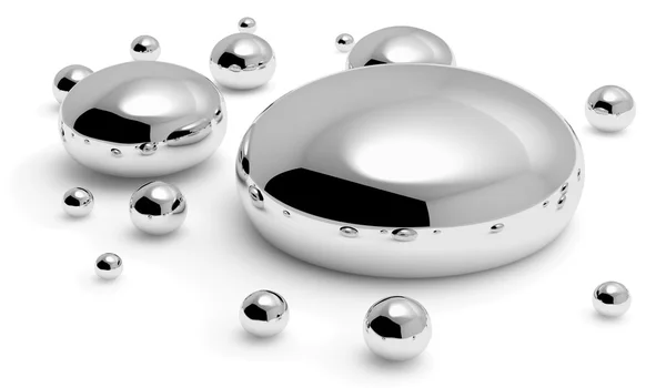 Gotas de mercurio metal (hg) — Foto de Stock