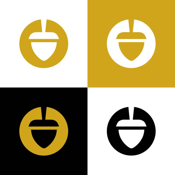 Logo Symbol Aus Eichenholz Eichelsymbol Design Vector — Stockvektor