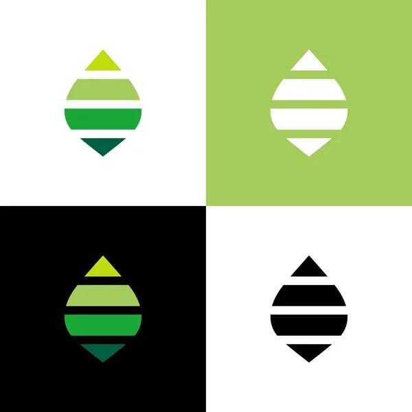 Modelo Logotipo Folha Verde Abstrato Conceito Ícone Natureza — Vetor de Stock