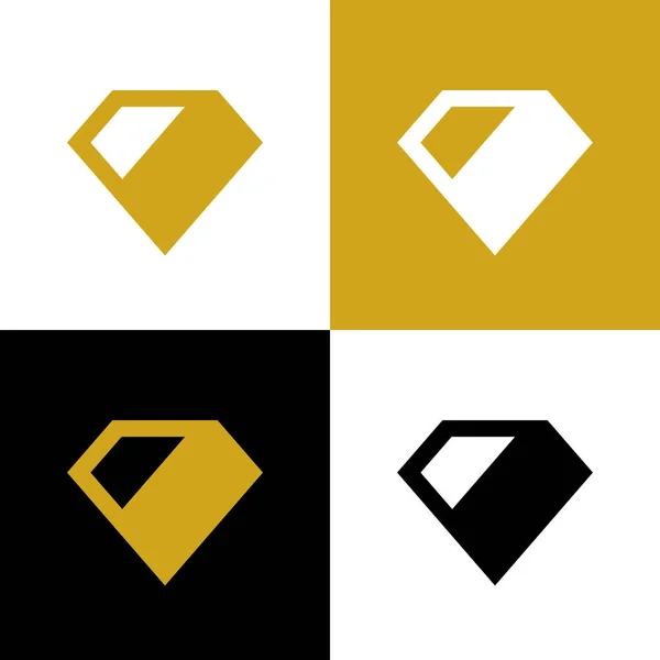 Diamant Edelstein Logo Vorlage Schmuck Symbol Design Luxus Juwelen Symbol — Stockvektor