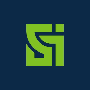 İlk harf Si logo tasarımı, modern lüks logoti - Vektör
