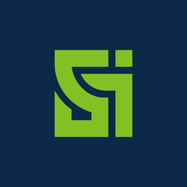 İlk harf Si logo tasarımı, modern lüks logoti - Vektör