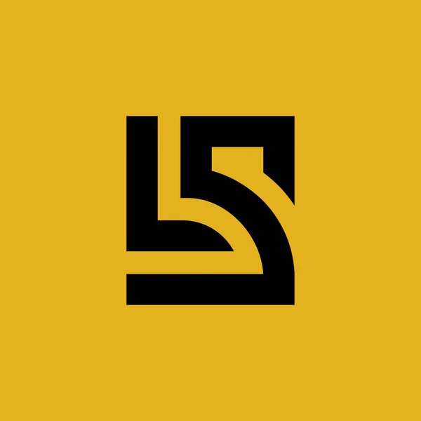 幾何学的な文字LsまたはSlロゴデザイン 現代の高級アルファベットのロゴタイプ — ストックベクタ