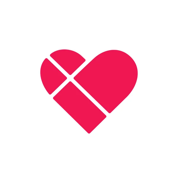 Projeto Vermelho Logotipo Forma Coração Símbolo Abstrato Amor —  Vetores de Stock