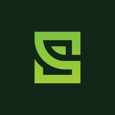 İlk harf S logo simgesi tasarımı, geometrik monogram illüstrasyonu - Vektör